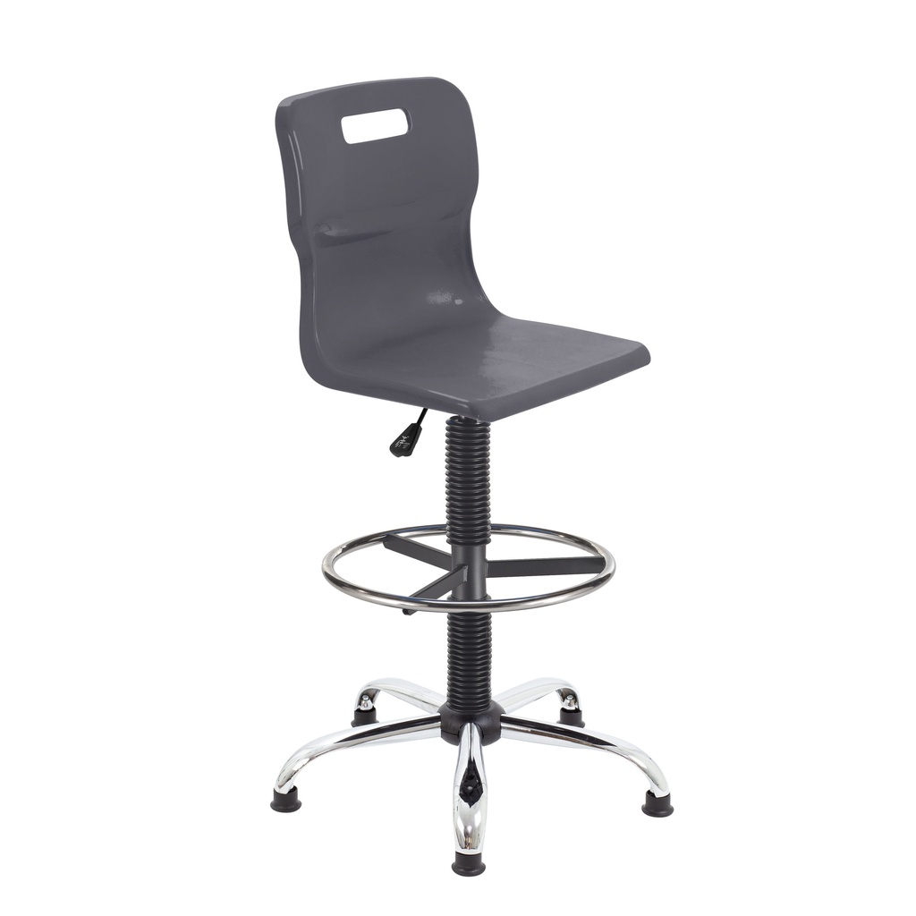 Titan Swivel Senior Chair | Fixed D-Kit | Chrcoal/Chrome