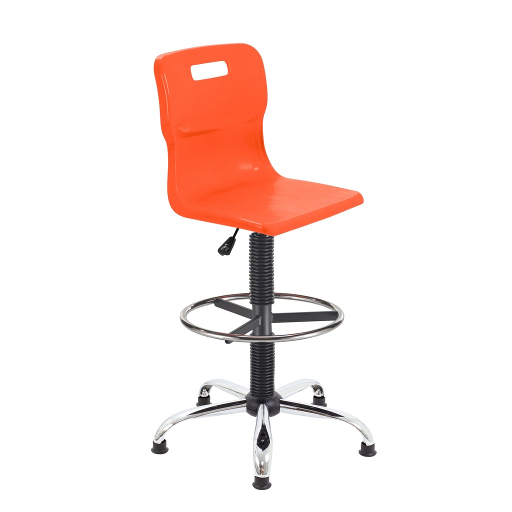 Titan Swivel Senior Chair | Fixed D-Kit | Orange/Chrome
