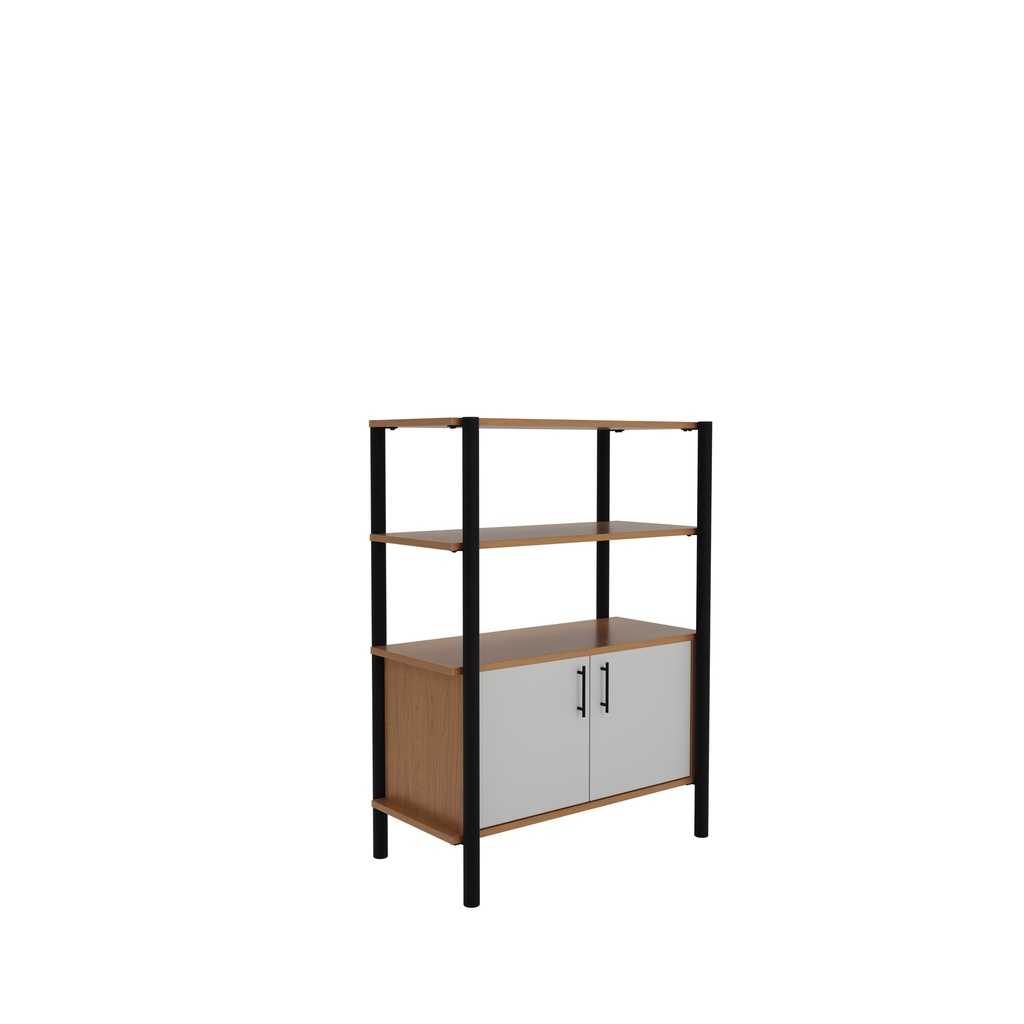 Pose Wooden Storage I 900W X 460D X 1200H I Nova Oak/Black
