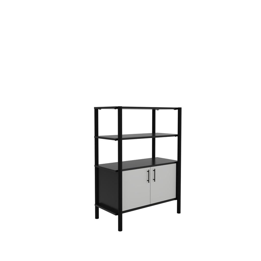 Pose Wooden Storage I 900W X 460D X 1200H I Black/Black