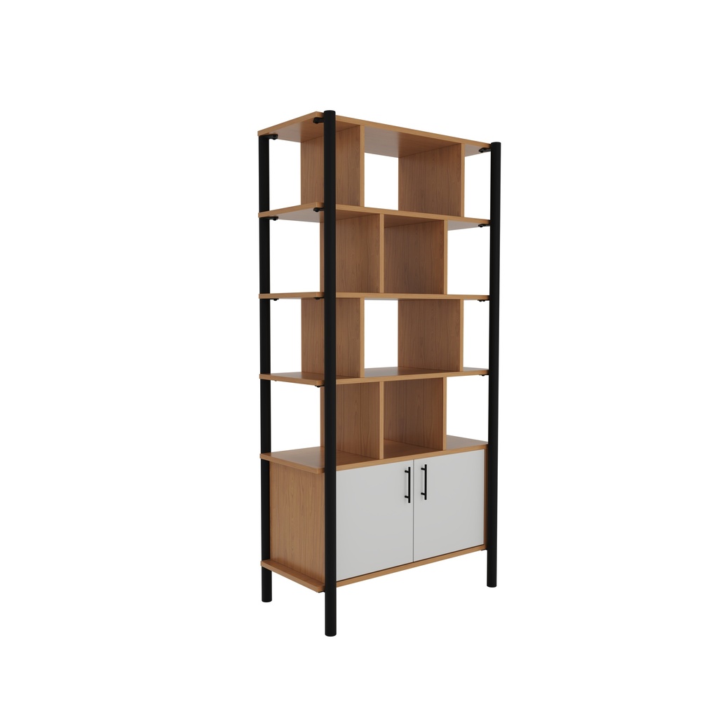 Pose Wooden Storage I 900W X 460D X 1800H I Nova Oak/Black