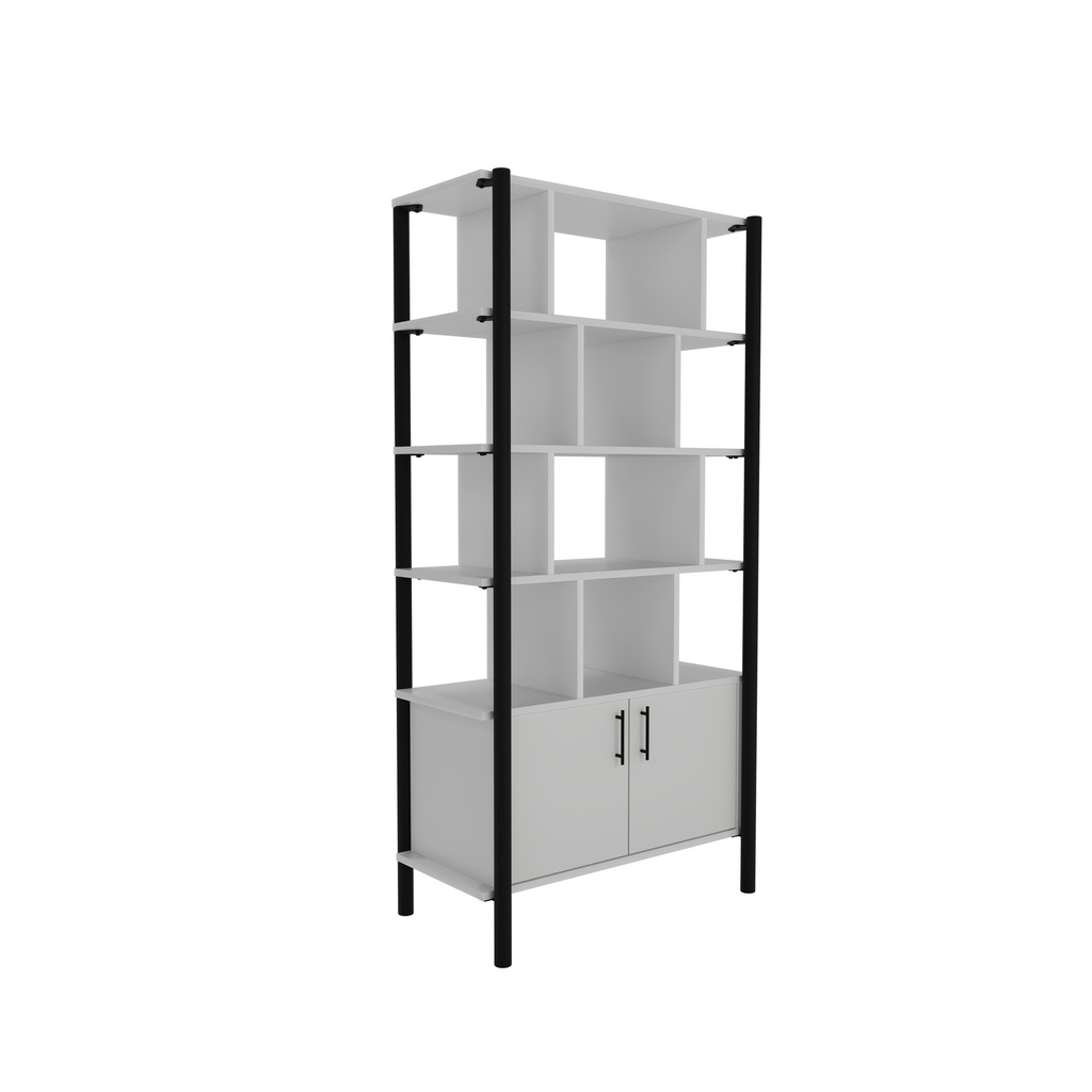 Pose Wooden Storage I 900W X 460D X 1800H I White/Black