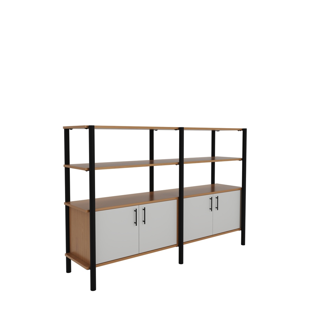 Pose Wooden Storage I 1800W X 460D X 1200H I Nova Oak/Black