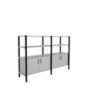 Pose Wooden Storage I 1800W X 460D X 1200H I White/Black