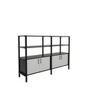 Pose Wooden Storage I 1800W X 460D X 1200H I Black/Black
