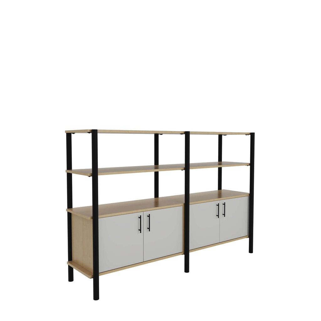 Pose Wooden Storage I 1800W X 460D X 1200H I Maple/Black