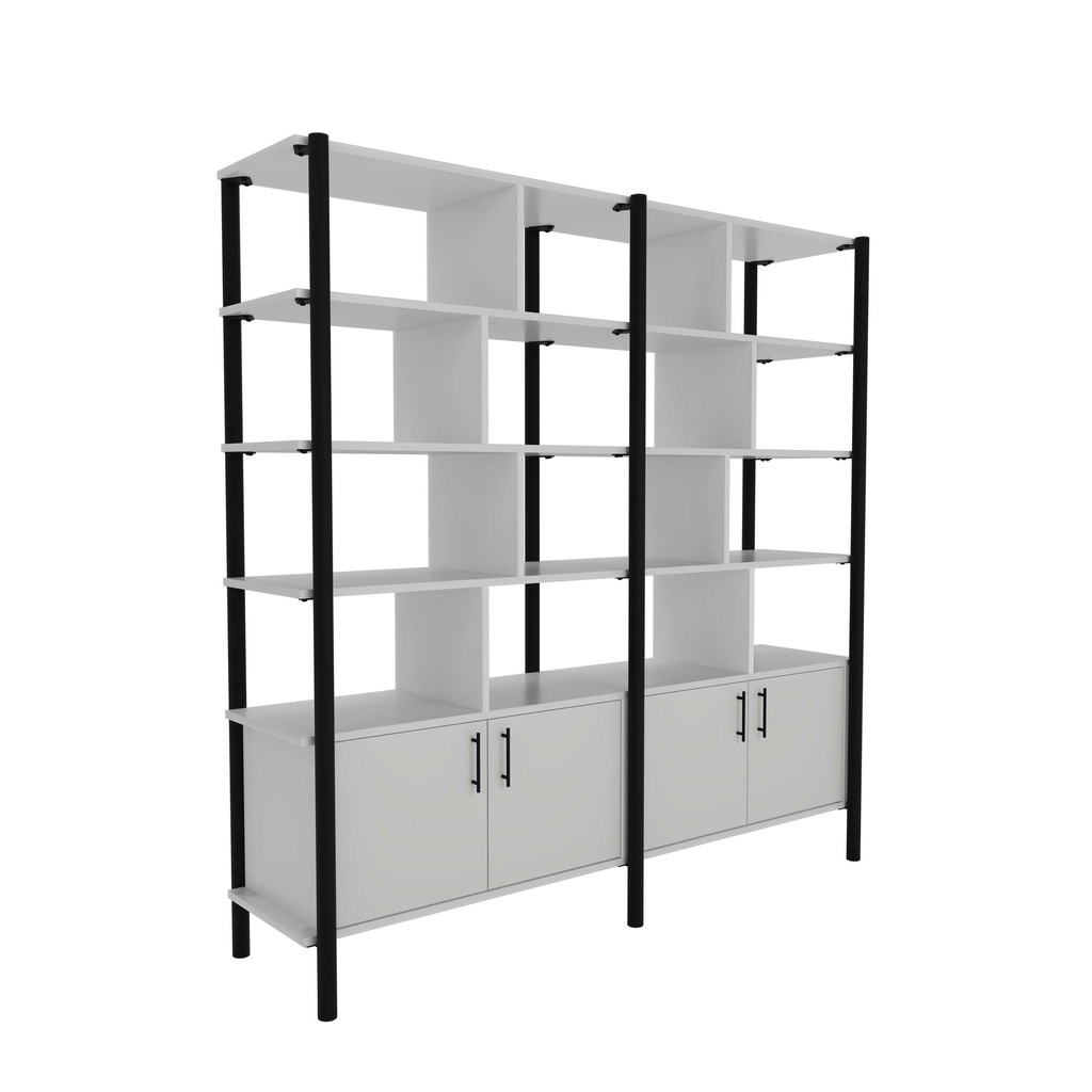 Pose Wooden Storage I 1800W X 460D X 1800H I White/Black