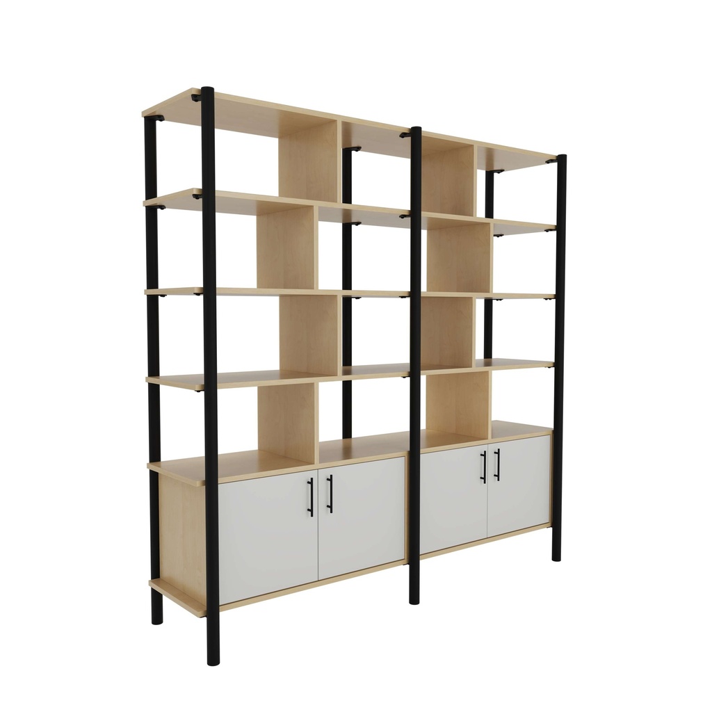 Pose Wooden Storage I 1800W X 460D X 1800H I Maple/Black