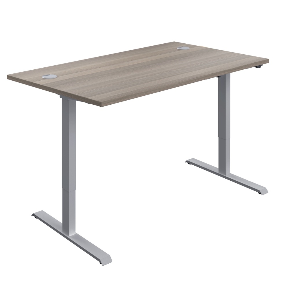 Single Motor Sit Stand Desk | 1200 X 800 | Grey Oak/Silver