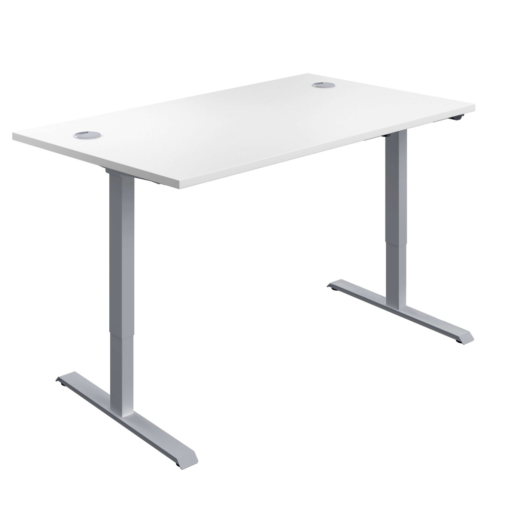 Single Motor Sit Stand Desk | 1400 X 800 | White/Silver