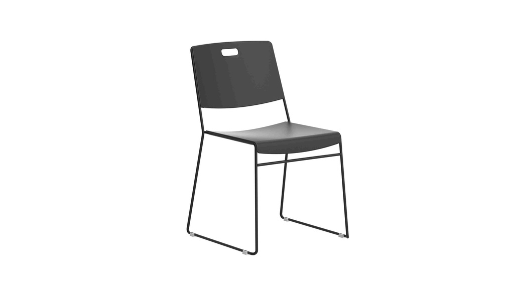 Arc High Density Stacker Chair With Handle Hole | Black