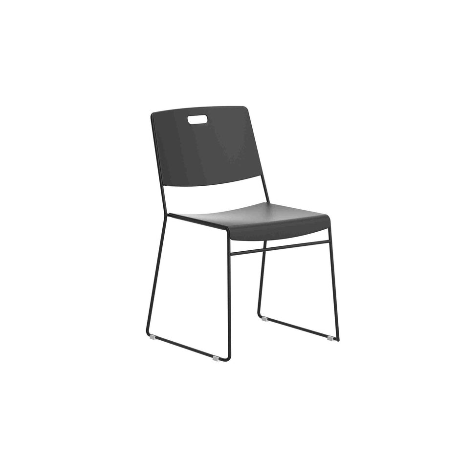 Arc High Density Stacker Chair With Handle Hole | Black