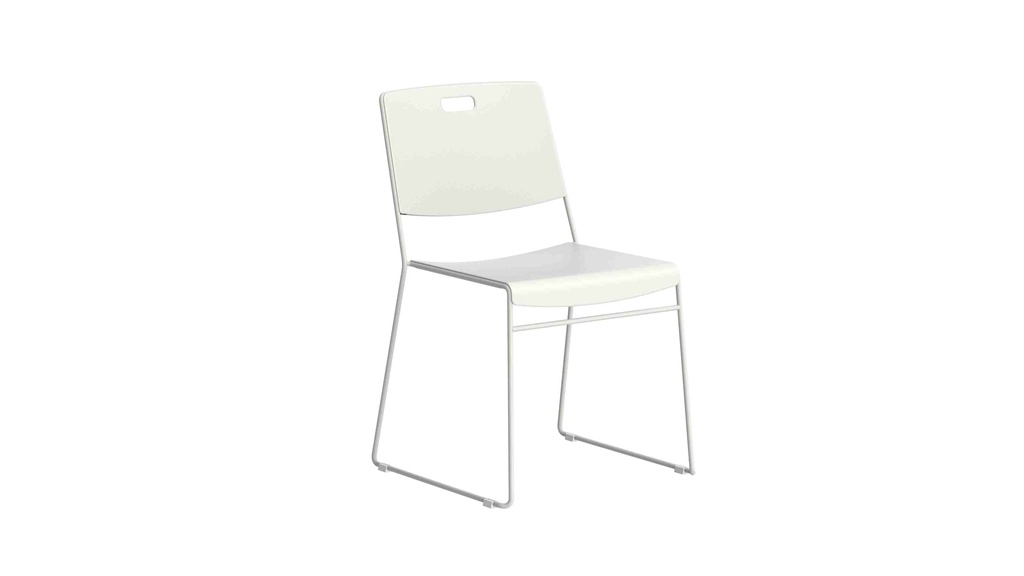Arc High Density Stacker Chair With Handle Hole | White