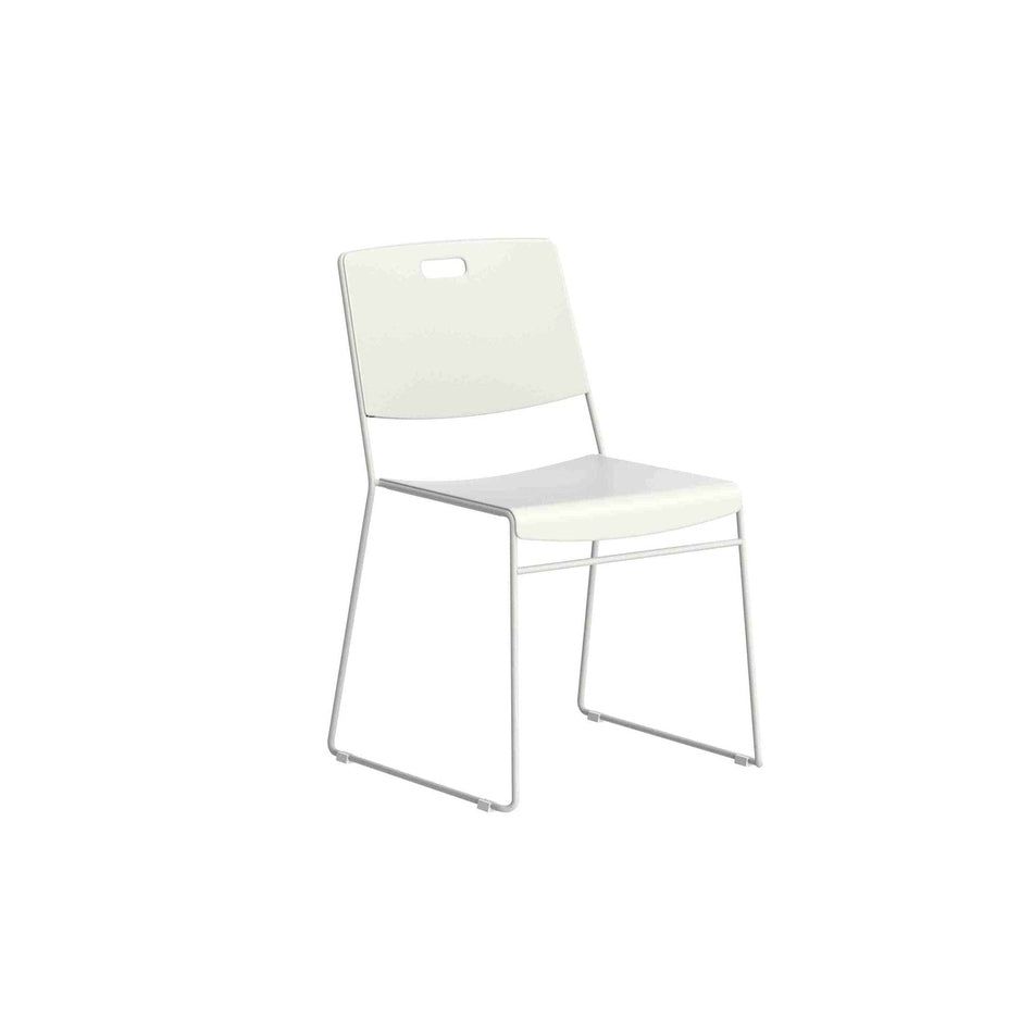 Arc High Density Stacker Chair With Handle Hole | White