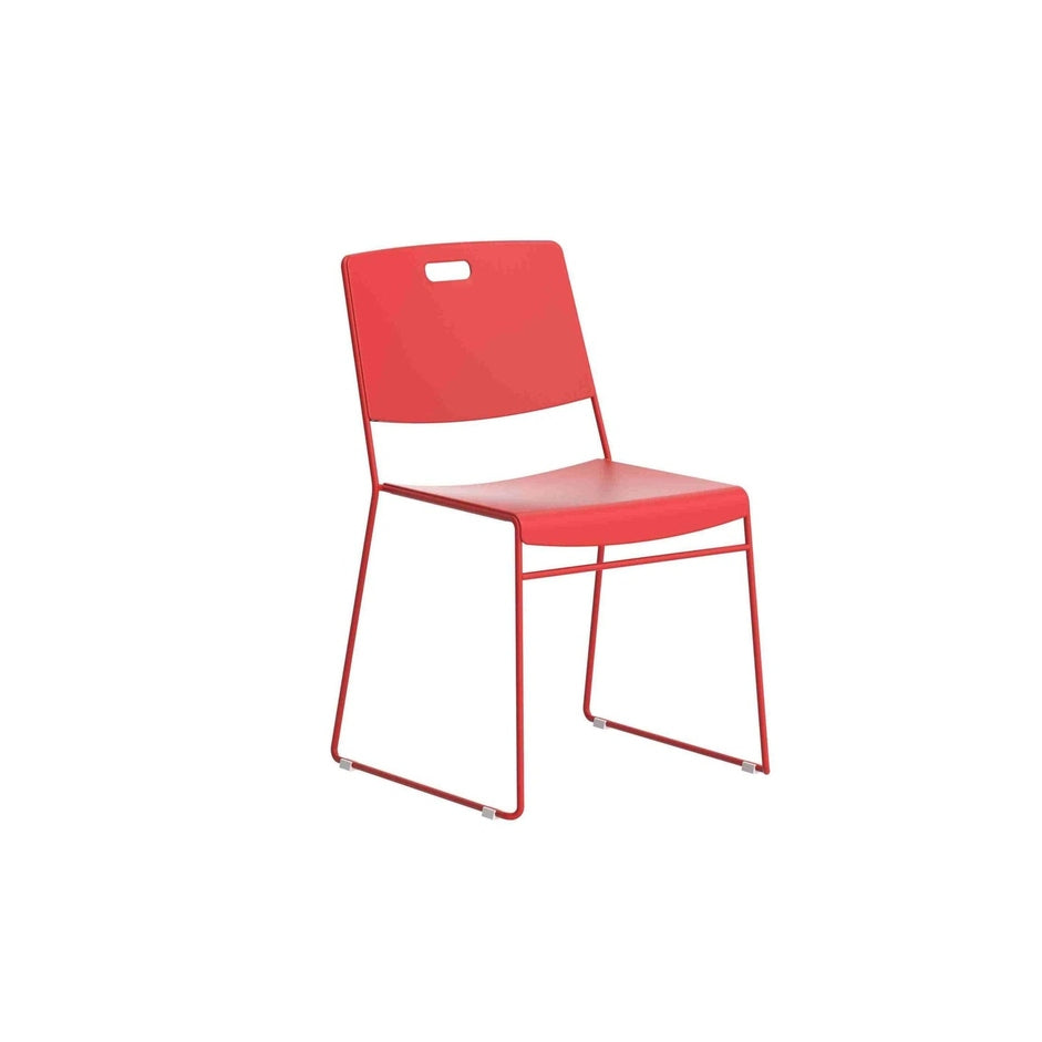 Arc High Density Stacker Chair With Handle Hole | Coral Red