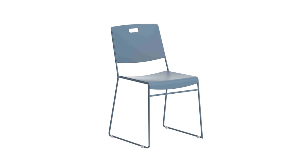 Arc High Density Stacker Chair With Handle Hole | Steel Blue