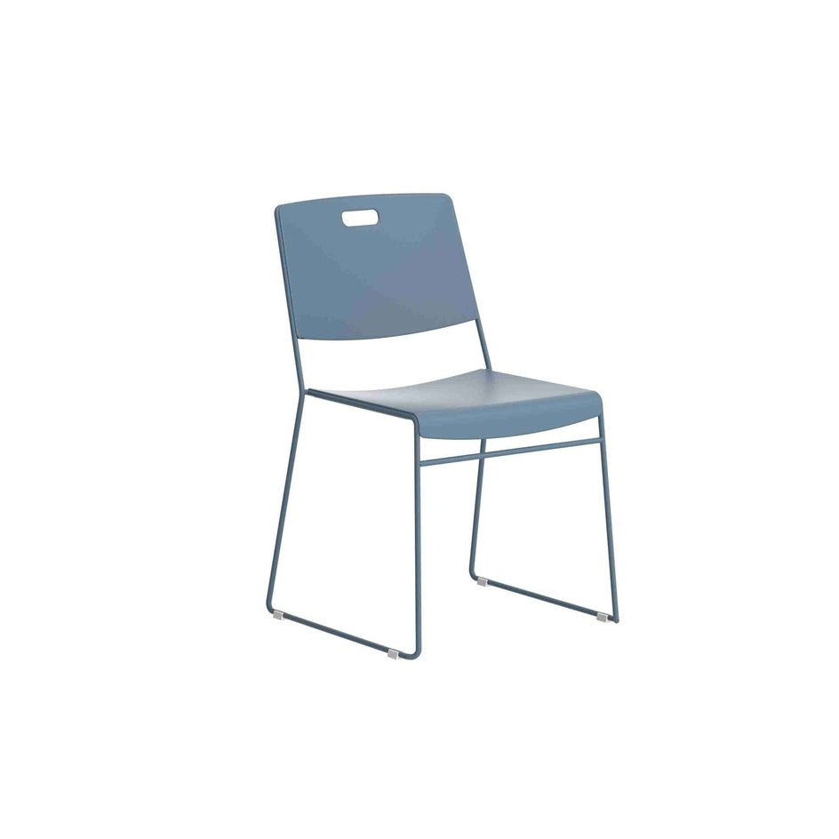 Arc High Density Stacker Chair With Handle Hole | Steel Blue