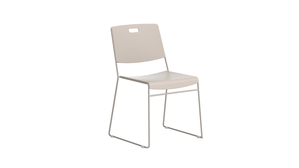 Arc High Density Stacker Chair With Handle Hole | Cream