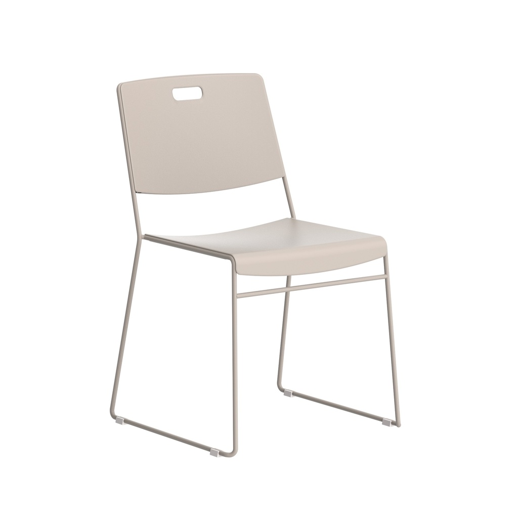 Arc High Density Stacker Chair With Handle Hole | Cream