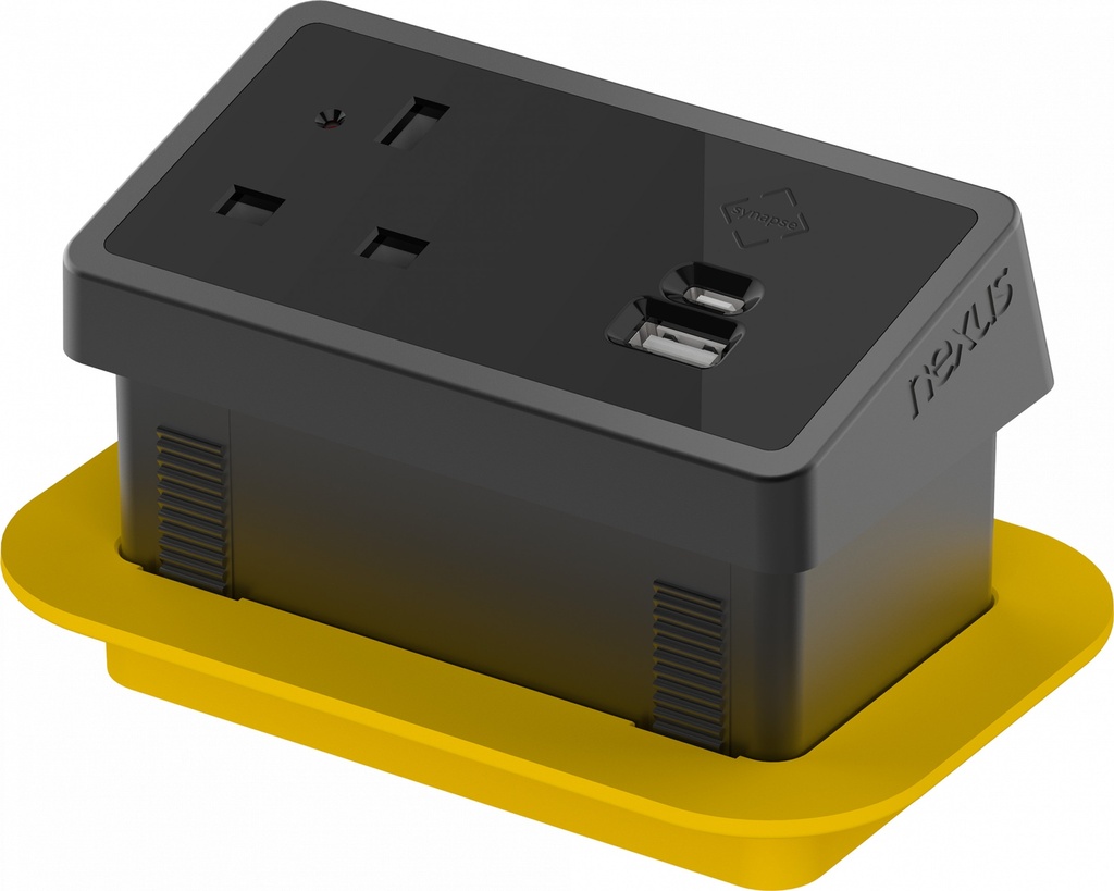 In-Desk Power Module Bundle 6 With 3M Cable I Black Housing Black Veneer