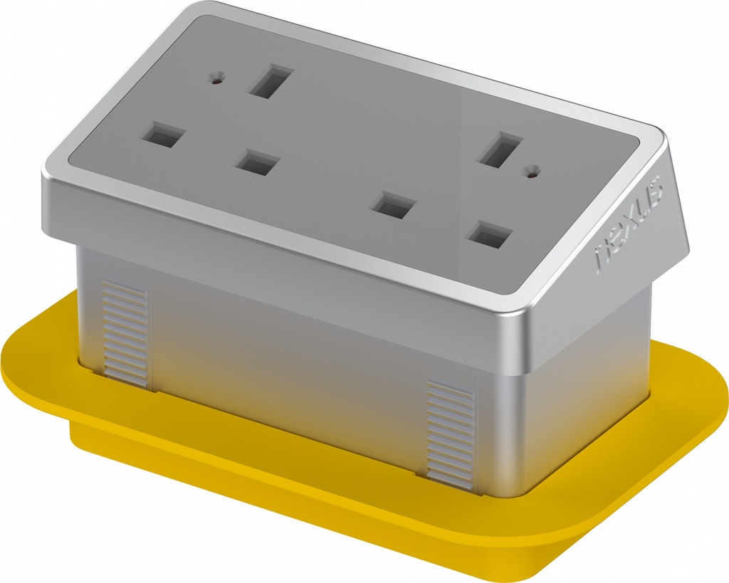 In-Desk Power Module Bundle 5 With 3M Cable I Silver Housing Grey Veneer