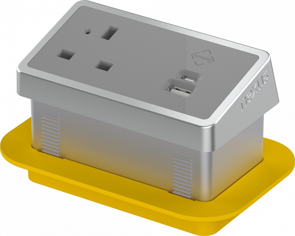 In-Desk Power Module Bundle 6 With 3M Cable I Silver Housing Grey Veneer