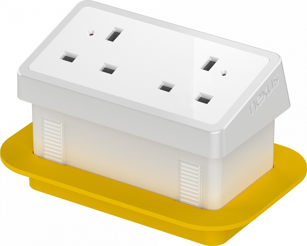 In-Desk Power Module Bundle 5 With 3M Cable I White Housing White Veneer
