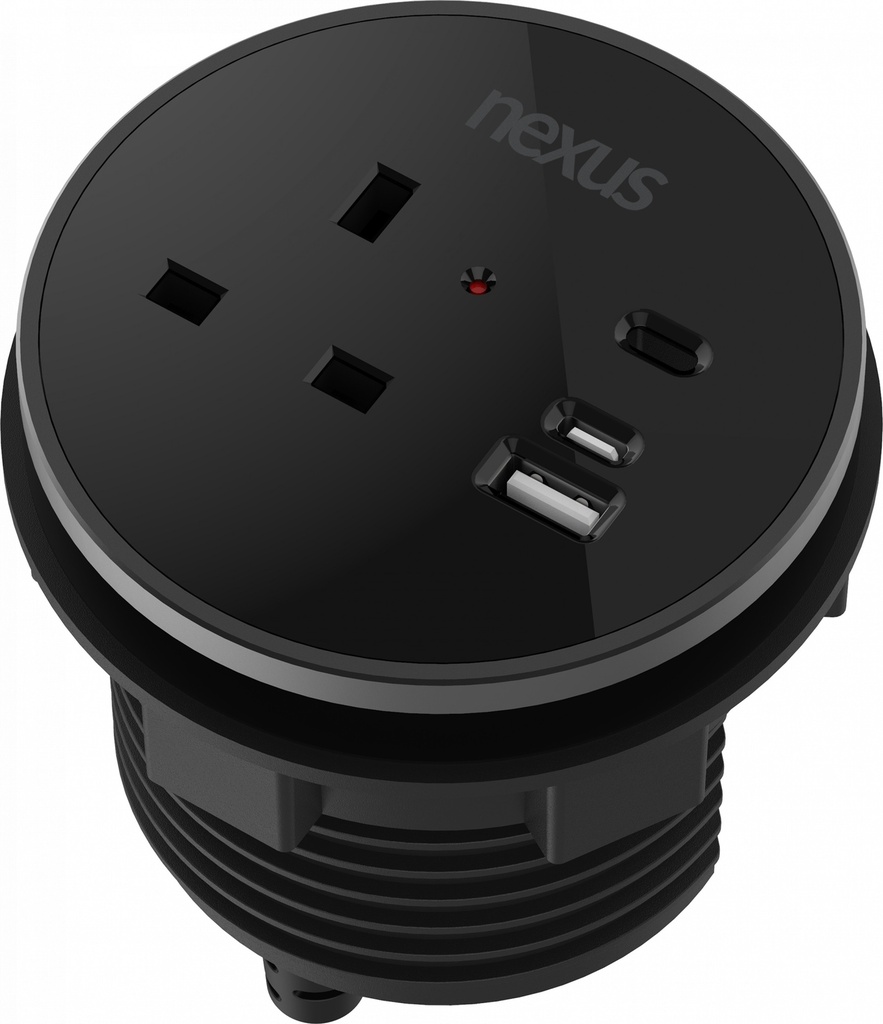 80Mm In-Desk Power Module Bundle 8 With 3M Cable I Black Housing I Black Bezel I Black Veneer