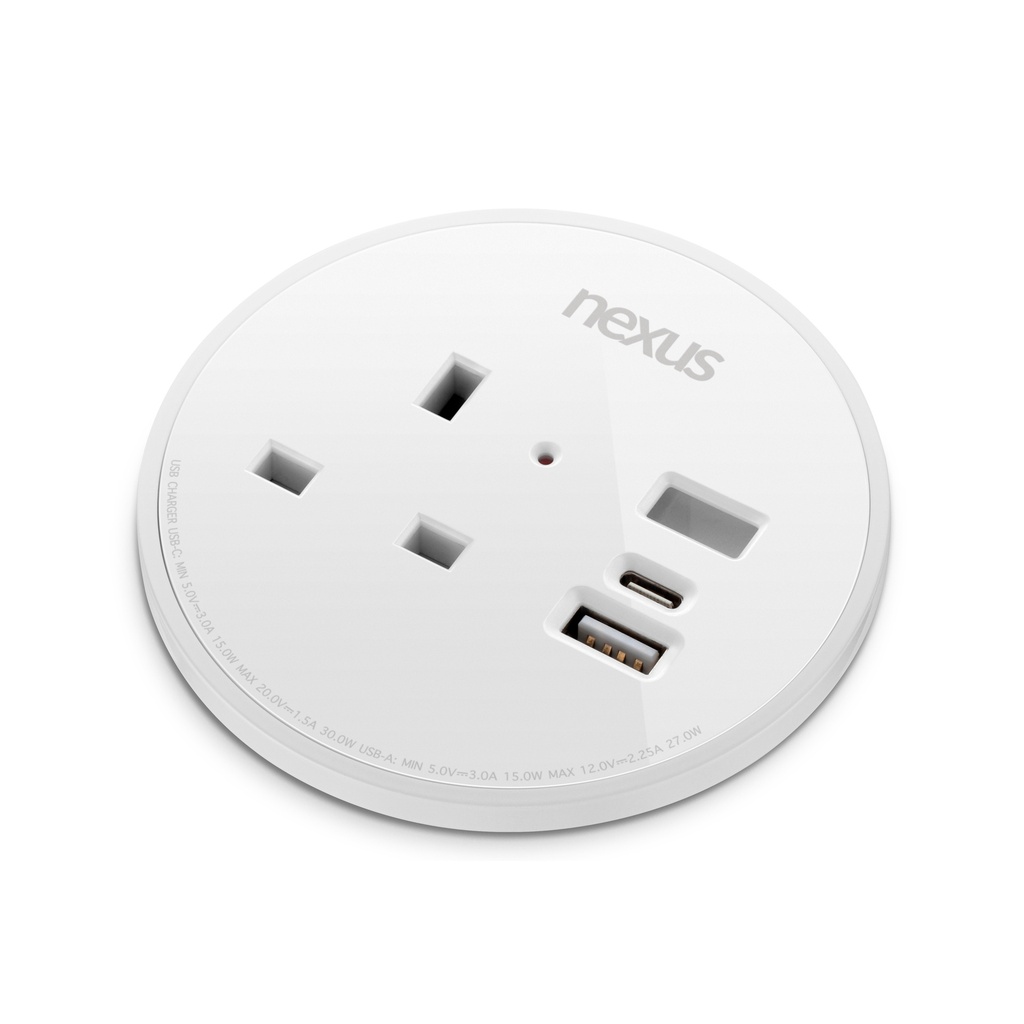 80Mm In-Desk Power Module Bundle 7 With 3M Cable I Black Housing I Silver Bezel I Grey Veneer