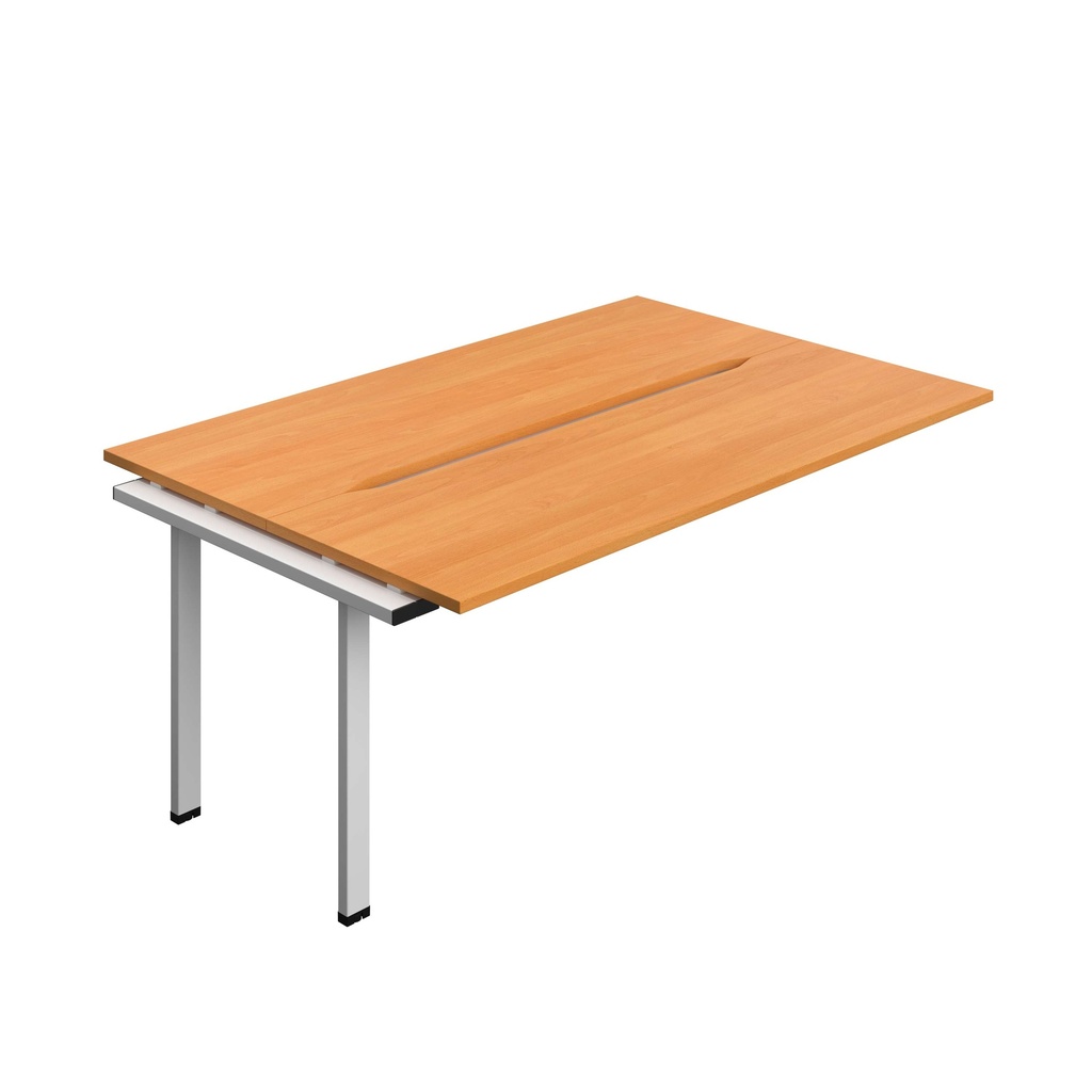 Synergy Bench Extension With Cut Out: 2 Person (Fsc) | 1800 X 600 | Beech/Silver