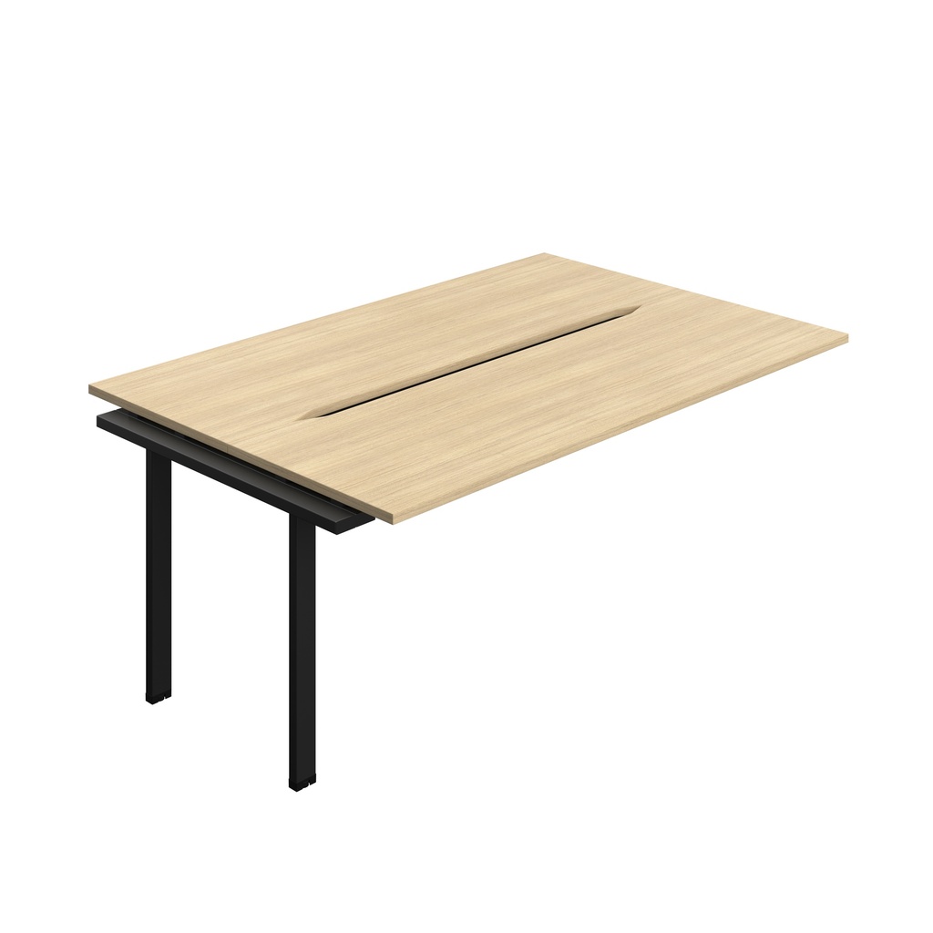 Synergy Bench Extension With Cut Out: 2 Person (Fsc) | 1800 X 600 | Nova Oak/Black