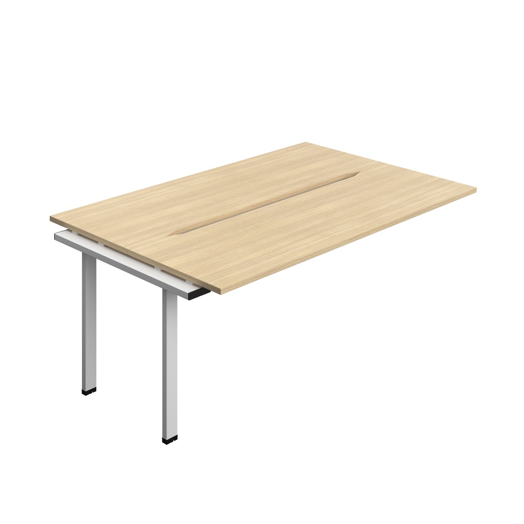 Synergy Bench Extension With Cut Out: 2 Person (Fsc) | 1800 X 600 | Nova Oak/Silver