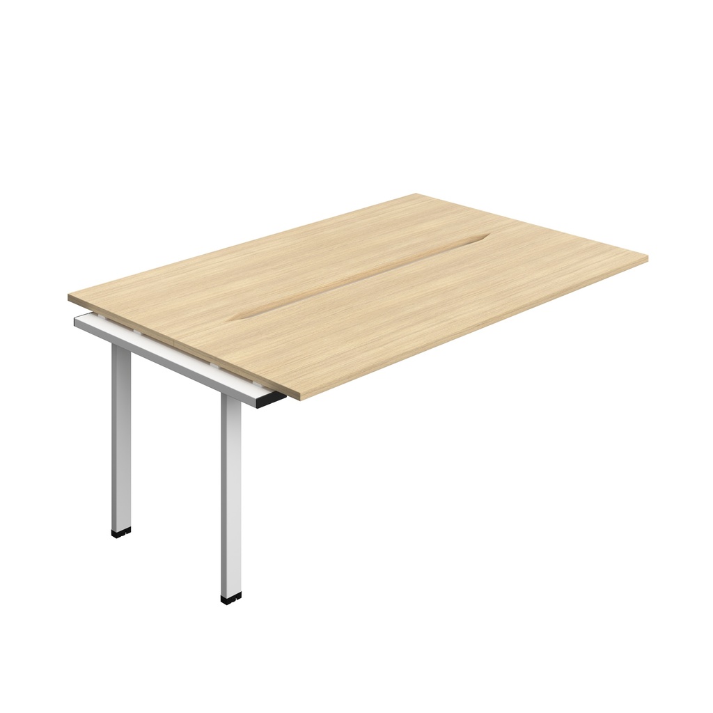 Synergy Bench Extension With Cut Out: 2 Person (Fsc) | 1800 X 600 | Nova Oak/White