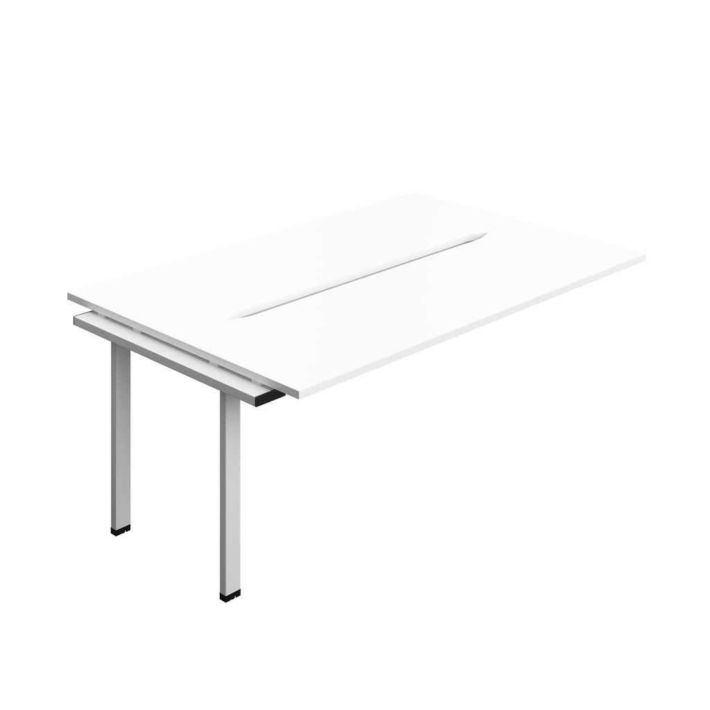 Synergy Bench Extension With Cut Out: 2 Person (Fsc) | 1800 X 600 | White/Silver