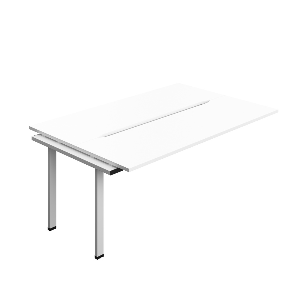 Synergy Bench Extension With Cut Out: 2 Person (Fsc) | 1800 X 600 | White/Silver