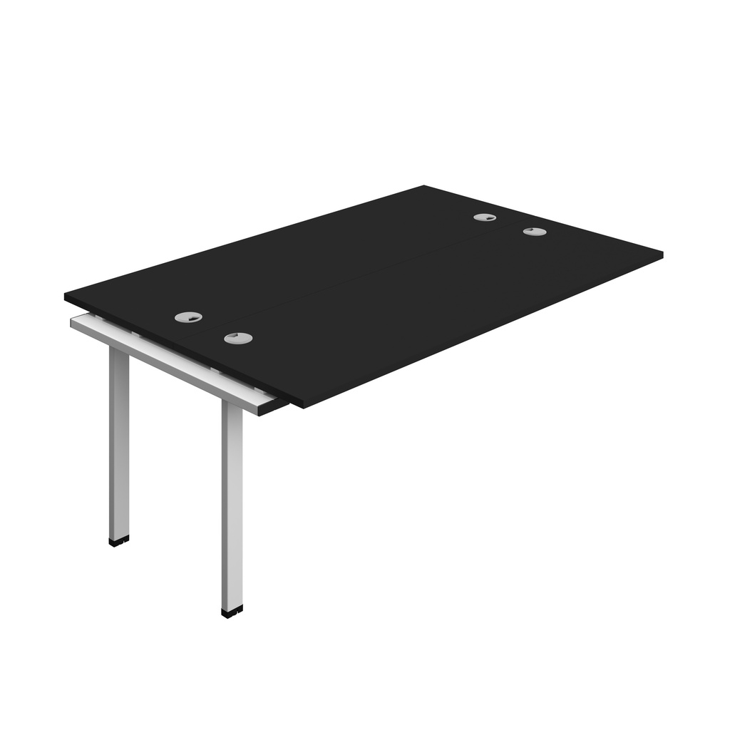 Synergy Bench Extension With Cable Ports: 2 Person (Fsc) | 1800 X 600 | Black/Silver