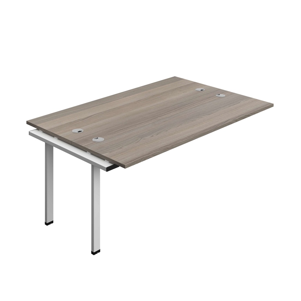 Synergy Bench Extension With Cable Ports: 2 Person (Fsc) | 1800 X 600 | Grey Oak/Silver