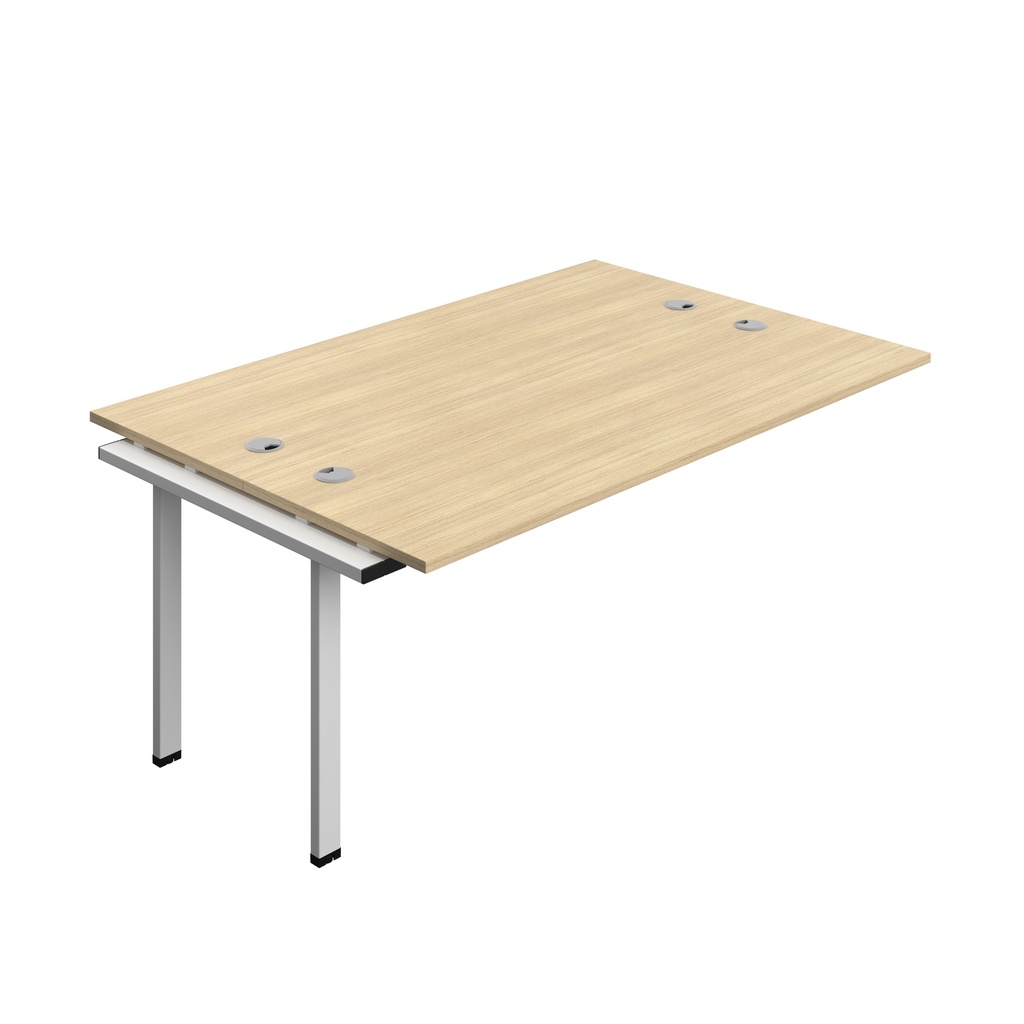 Synergy Bench Extension With Cable Ports: 2 Person (Fsc) | 1800 X 600 | Nova Oak/Silver