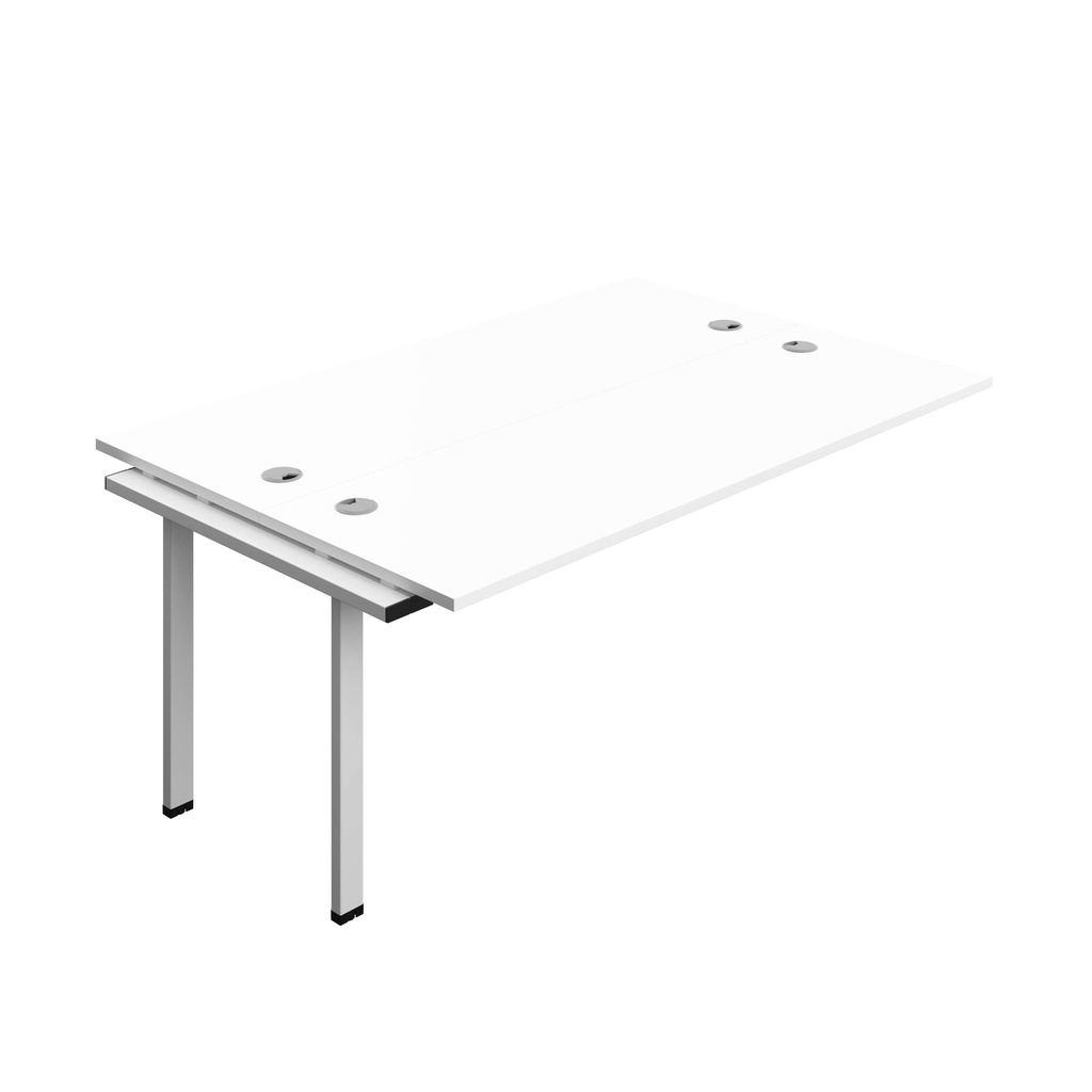 Synergy Bench Extension With Cable Ports: 2 Person (Fsc) | 1800 X 600 | White/Silver