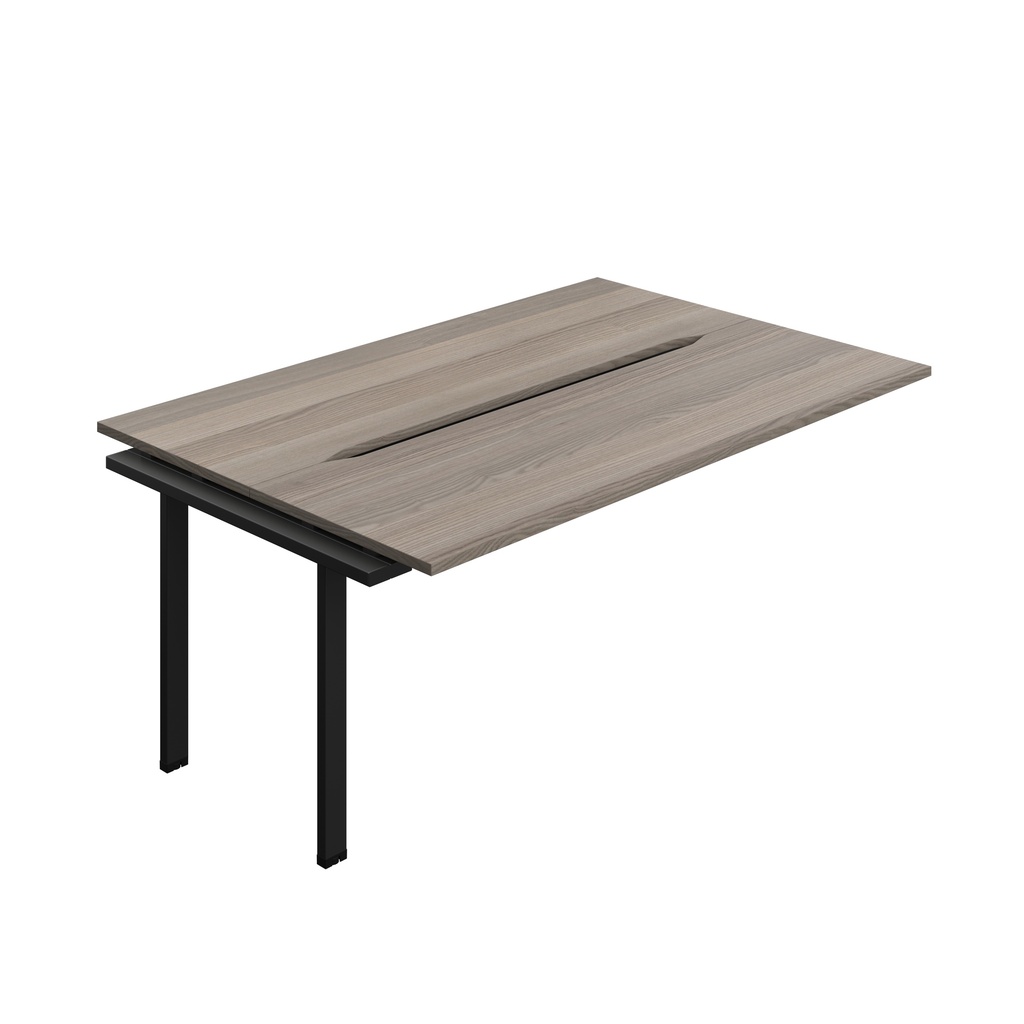Synergy Bench Extension With Cut Out: 2 Person (Fsc) | 1800 X 700 | Grey Oak/Black