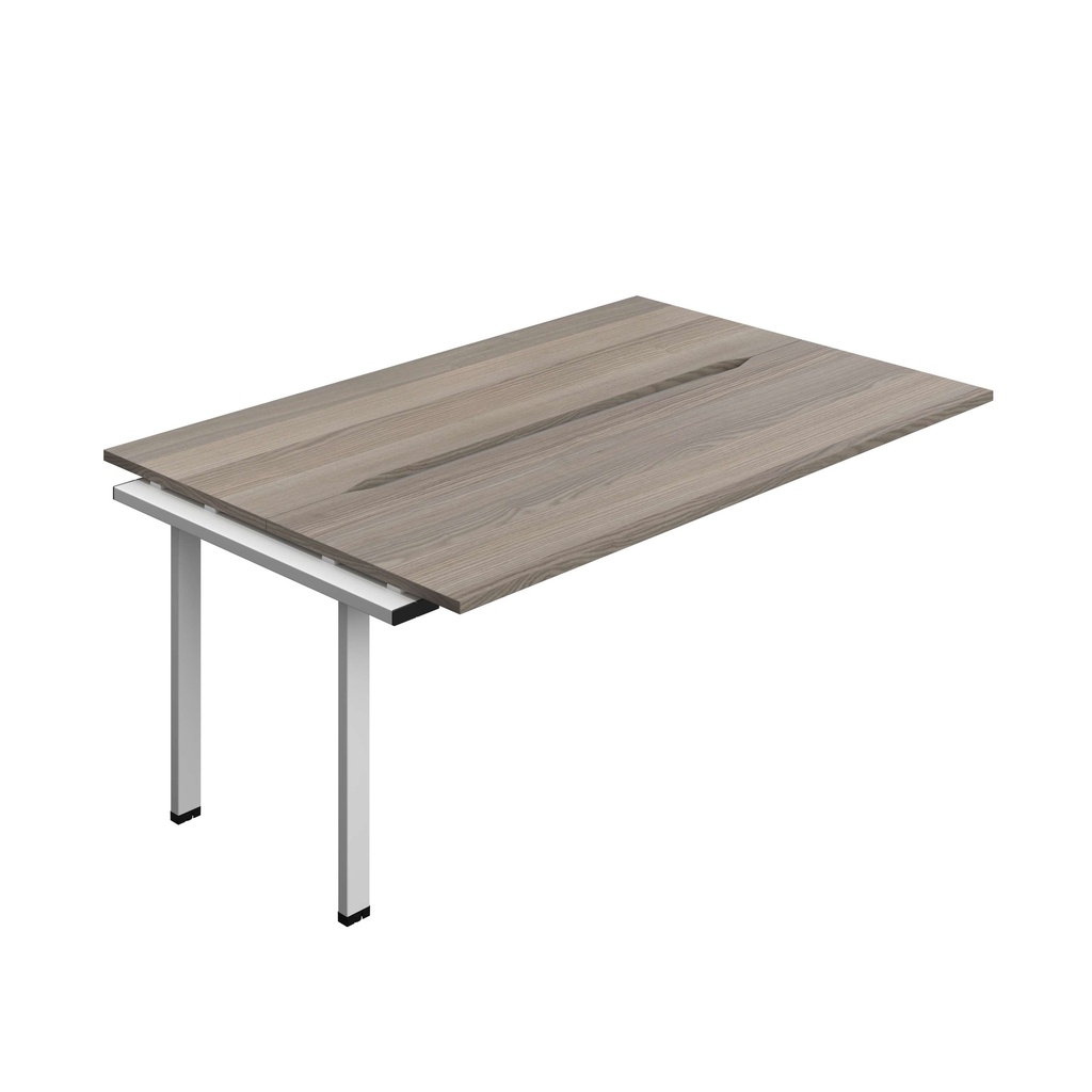 Synergy Bench Extension With Cut Out: 2 Person (Fsc) | 1800 X 700 | Grey Oak/Silver