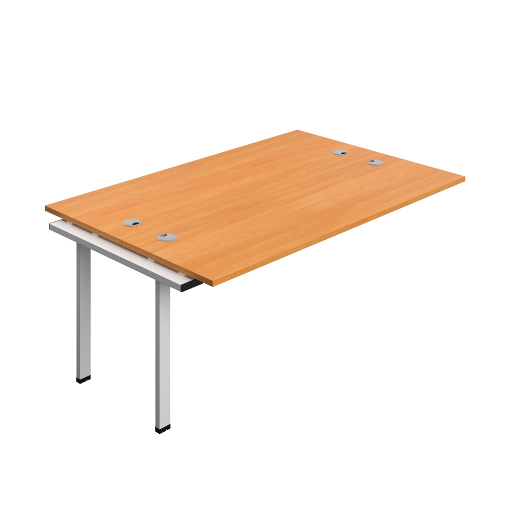 Synergy Bench Extension With Cable Ports: 2 Person (Fsc) | 1800 X 700 | Beech/Silver
