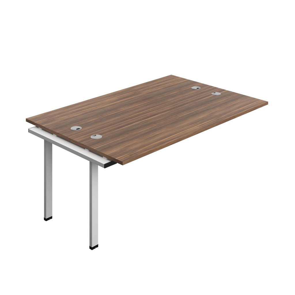 Synergy Bench Extension With Cable Ports: 2 Person (Fsc) | 1800 X 700 | Dark Walnut/Silver