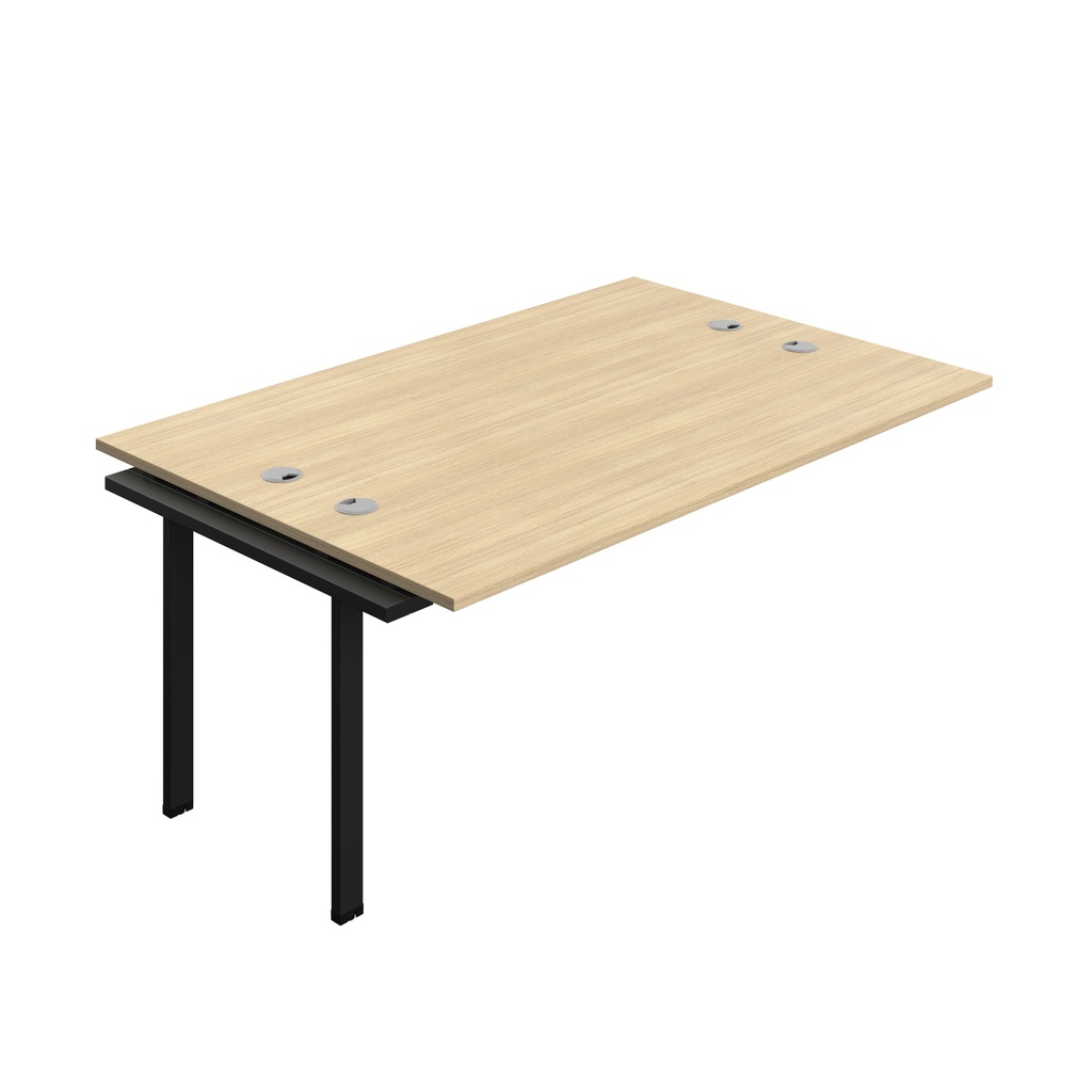 Synergy Bench Extension With Cable Ports: 2 Person (Fsc) | 1800 X 700 | Nova Oak/Black