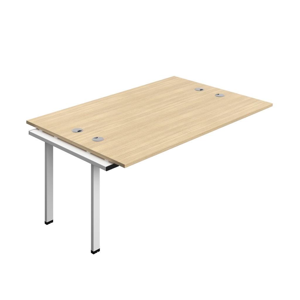 Synergy Bench Extension With Cable Ports: 2 Person (Fsc) | 1800 X 700 | Nova Oak/White