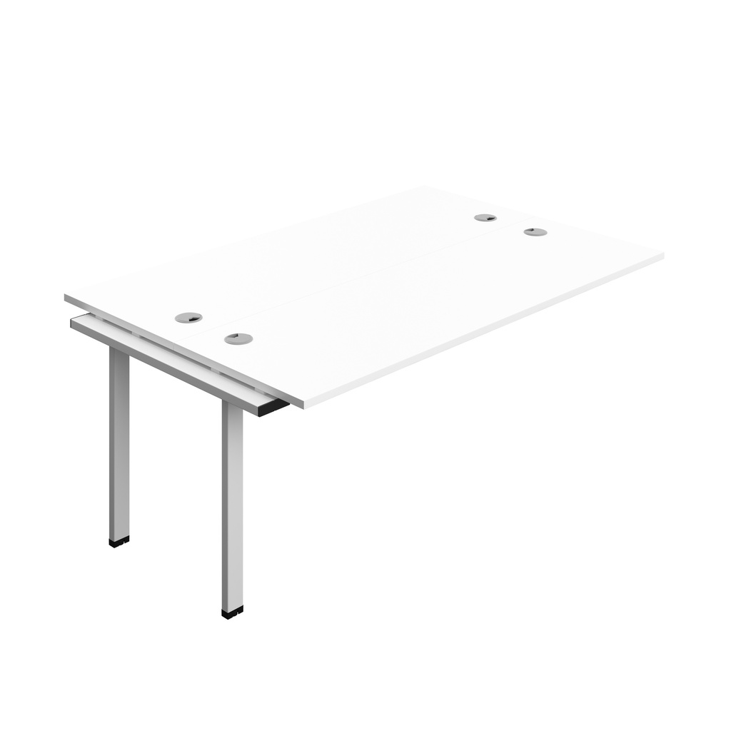 Synergy Bench Extension With Cable Ports: 2 Person (Fsc) | 1800 X 700 | White/Silver