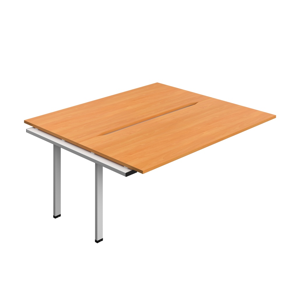 Synergy Bench Extension With Cut Out: 2 Person (Fsc) | 1800 X 800 | Beech/Silver