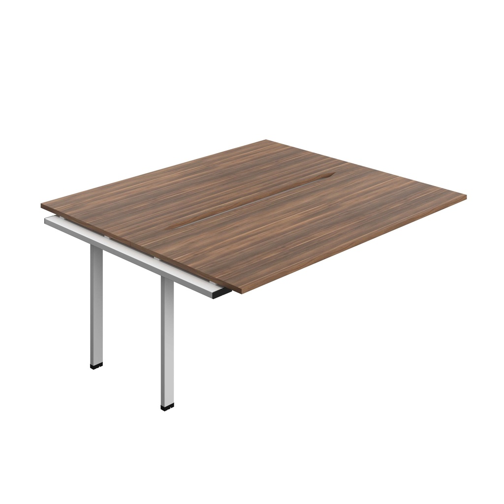 Synergy Bench Extension With Cut Out: 2 Person (Fsc) | 1800 X 800 | Dark Walnut/Silver