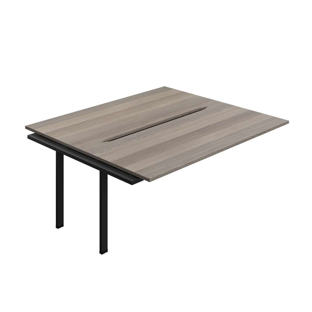 Synergy Bench Extension With Cut Out: 2 Person (Fsc) | 1800 X 800 | Grey Oak/Black