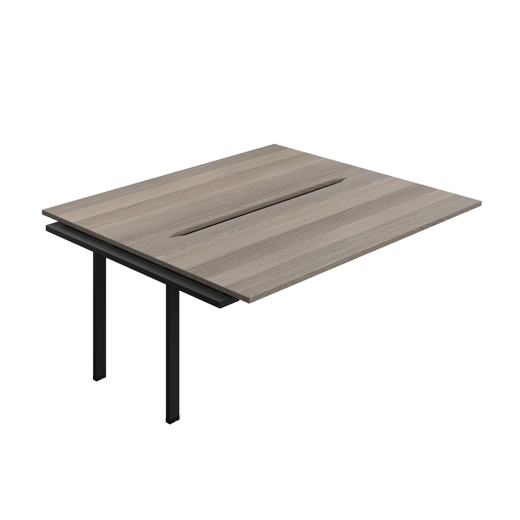 Synergy Bench Extension With Cut Out: 2 Person (Fsc) | 1800 X 800 | Grey Oak/Black
